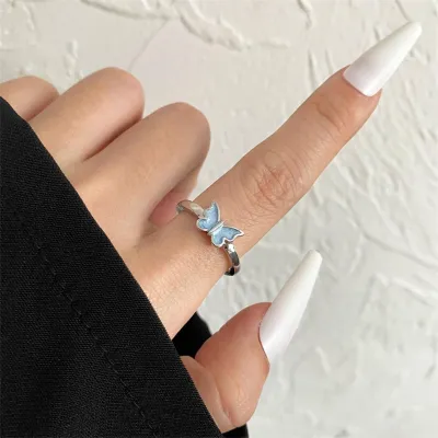 Dainty Cute Butterfly Open Adjustable Rings (2 pc)